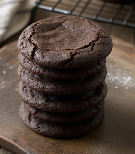 Deep Dark Chocolate Fudge Cookies recipe image