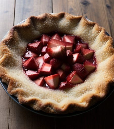 Deep-Dish Rhubarb-Strawberry Pie recipe image