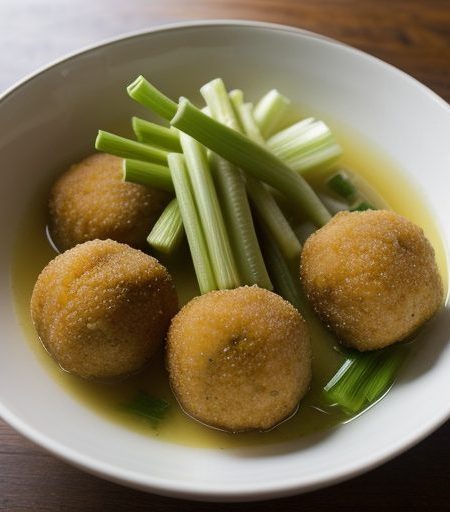 Deep-Fried Shrimp Balls With Celery Sauce recipe image