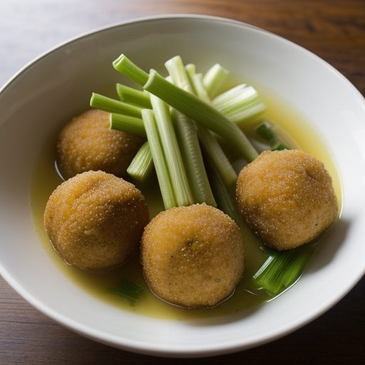 Deep-Fried Shrimp Balls With Celery Sauce recipe image