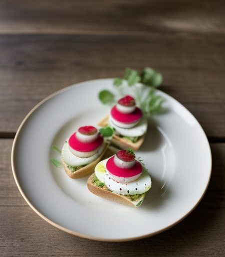 Deviled Egg and Radish Mini-Sandwiches - Bon Appetit recipe image