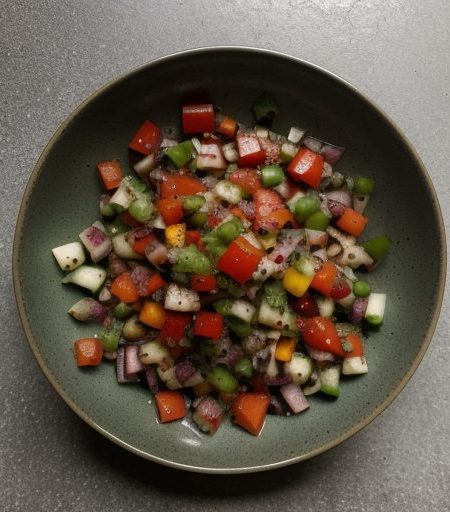 Diced Pepper~ Tomato & Onion Salad recipe image