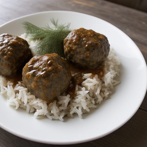 Dilled Meatballs Over Rice recipe image