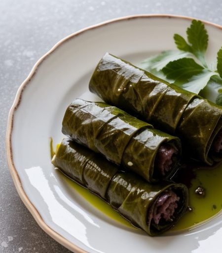 Dolmadakia (Stuffed Grapeleaves With Rice recipe image