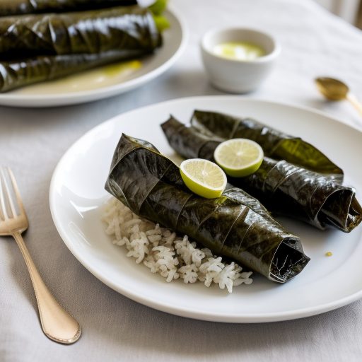 Dolmas (Greek Stuffed Grape Leaves recipe image
