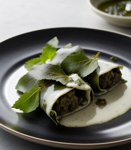 Dolmathes (Stuffed Grapevine Leaves recipe image