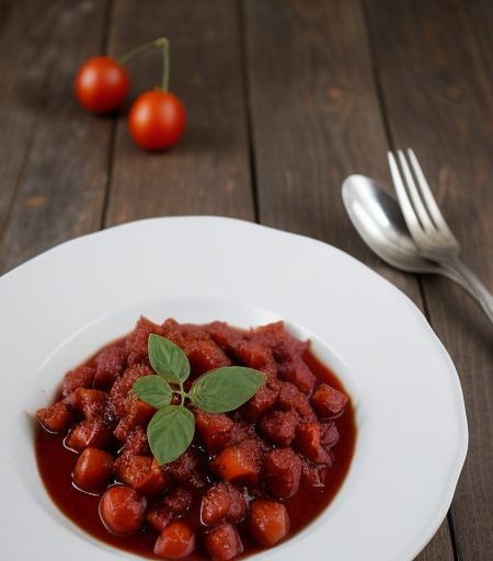 Domatoules Glyko (Spicy Cherry Tomato Preserves recipe image