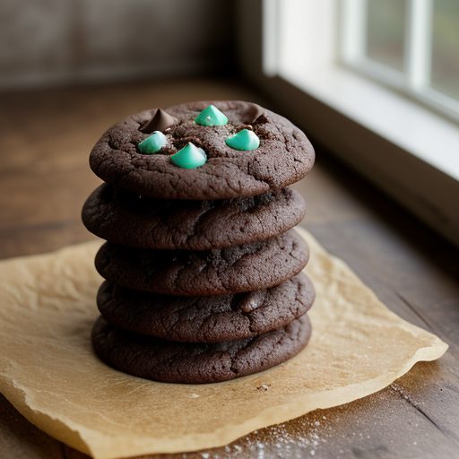 Double Chocolate Mint Chip Cookies recipe image