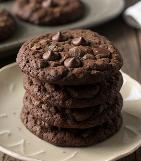Double-Chocolate Oatmeal Cookies recipe image