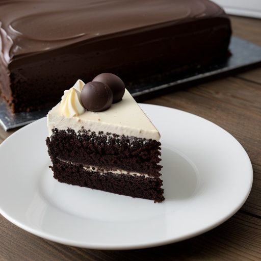 Double Dark Chocolate Cake With White Chocolate Sauce recipe image
