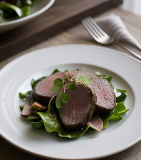 Duck Breast Over Greens recipe image