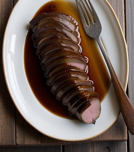 Duck Breast With Balsamic Pears recipe image