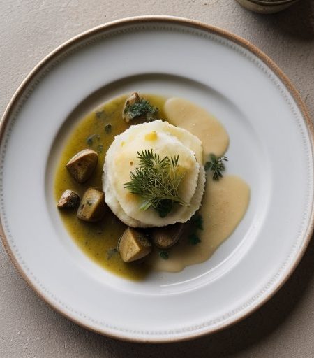 Duck Confit and Mashed Potato Ravioli With White Truffle recipe image