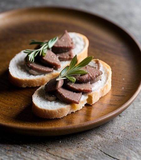 Duck Liver Crostini Toscane With Spicy Cucumb recipe image