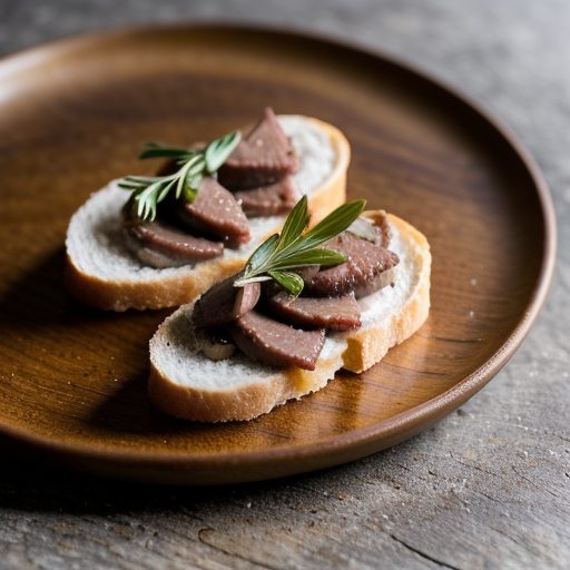 Duck Liver Crostini Toscane With Spicy Cucumb recipe image