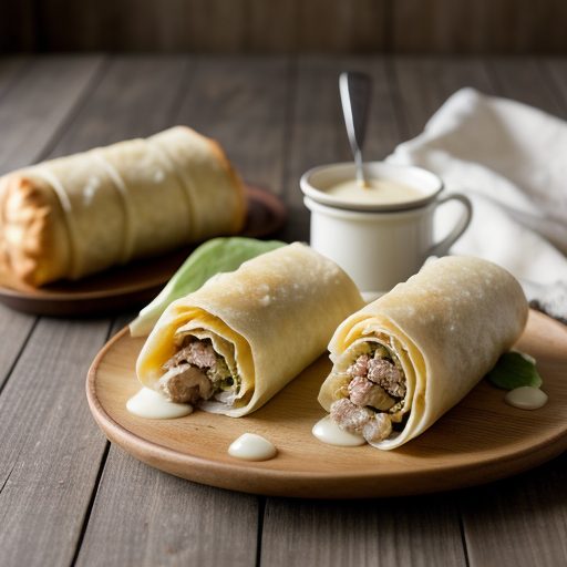 Egg Pancake Rolls With Pork Filling recipe image