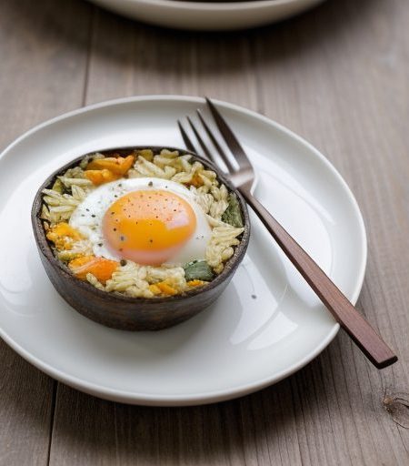 Egg & Vegetable Rice Bake. recipe image