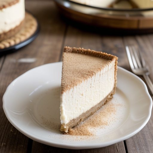 Eggnog Cheesecake With Cinnamon Graham Cracker Crust recipe image