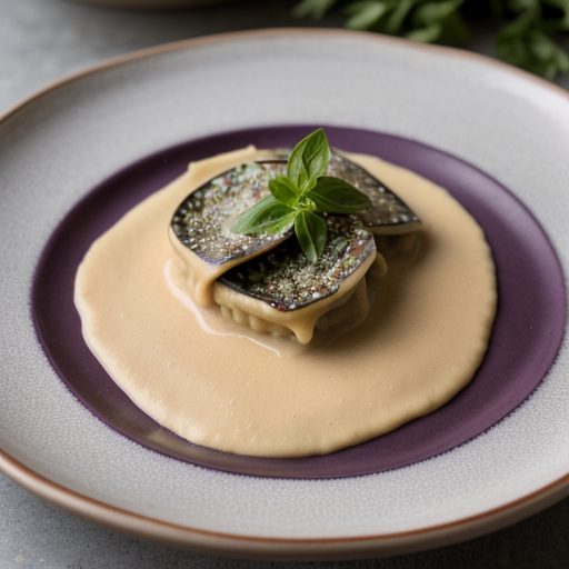 Eggplant-Filled Ravioli With Tomato Cream Sau recipe image