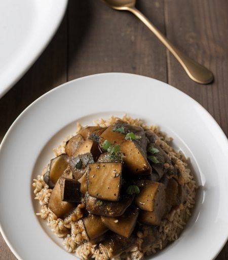 Eggplant & Pepper Casserole With Rice recipe image