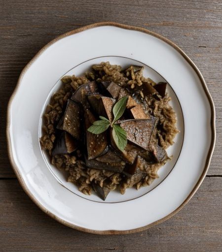 Eggplant Pilaf in Olive Oil recipe image
