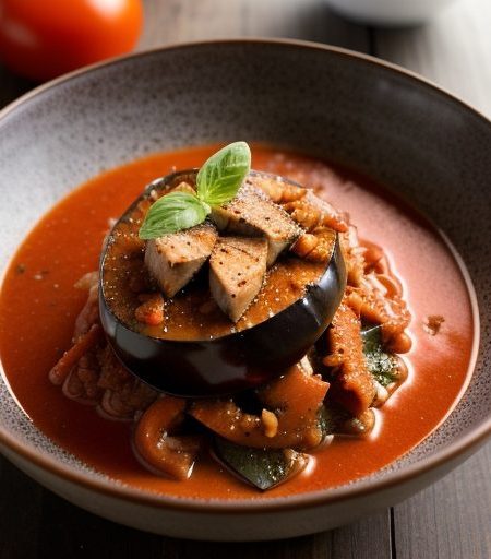 Eggplant~ Tomato & Pepper Sauce recipe image