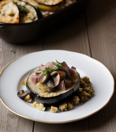 Eggplant With Ham Stuffing recipe image