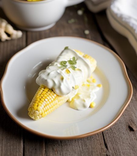 Elote Con Crema (Fresh Corn With Cream~ Chile recipe image