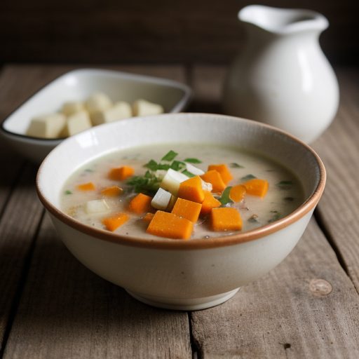 English Cheddar and Vegetable Medley Soup recipe image