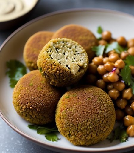 Falafel Golden Domes With Tahini Sauce recipe image