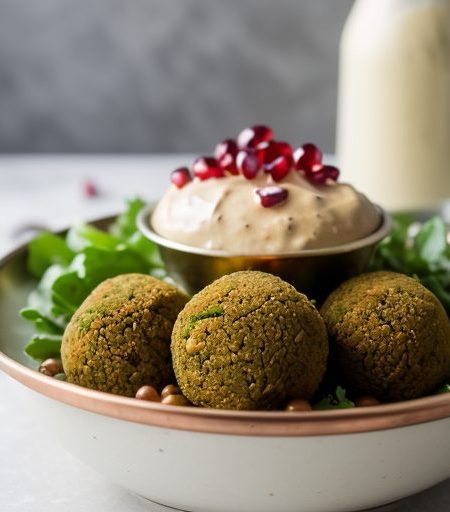 Falafel Golden Domes With Tahini Sauce recipe image
