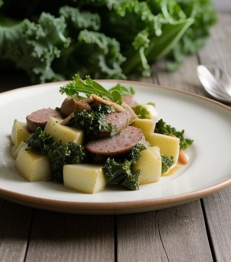 Farmers Cabbage With Smoked Sausage (Boerenkool Met Worst recipe image