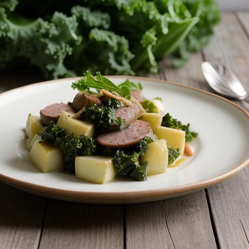 Farmers Cabbage With Smoked Sausage (Boerenkool Met Worst recipe image