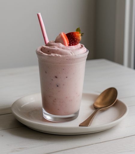 Fast Strawberry Frozen Yogurt recipe image