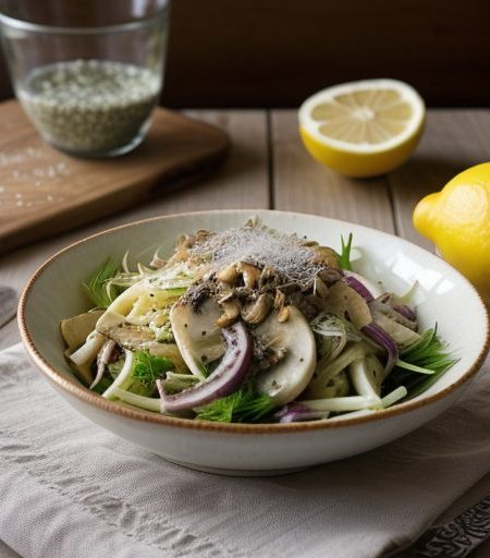 Fennel Mushroom & Parmesan Salad recipe image