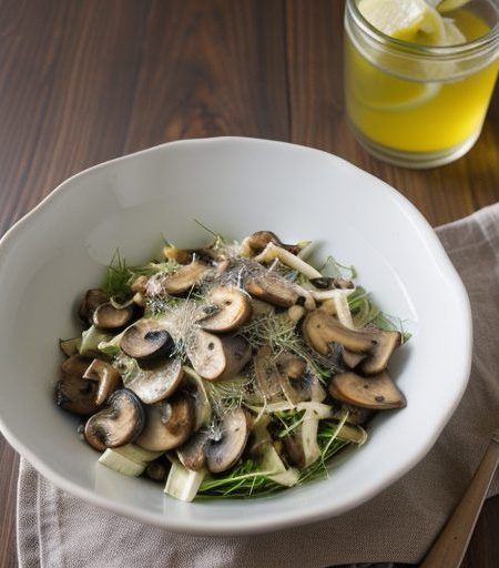 Fennel~ Mushroom & Parmesan Salad recipe image
