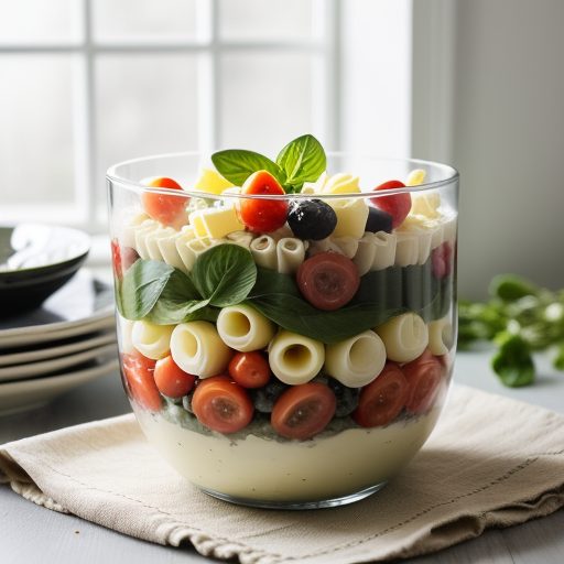 Festive Layered Pasta Salad recipe image