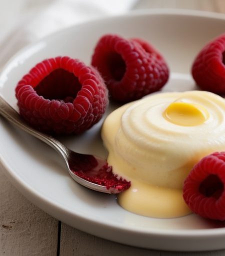 Festive Triple Crimson Fruit With Elegant Eggnog Sauce recipe image