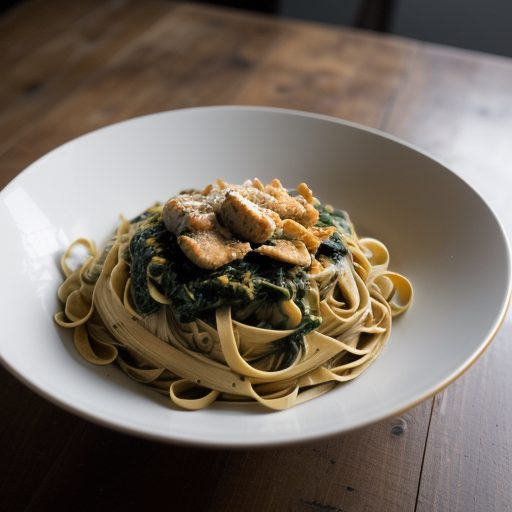 Fettuccine With Chicken-Pepper Sauce recipe image