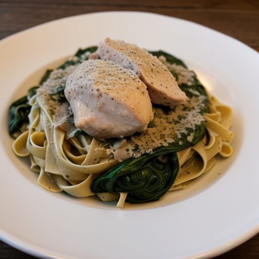 Fettuccine With Chicken and Spinach - Bon Appetit recipe image