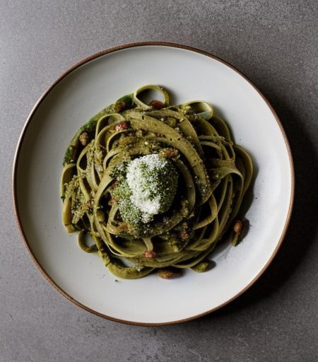 Fettuccine With Cranberry Beans & Pesto recipe image