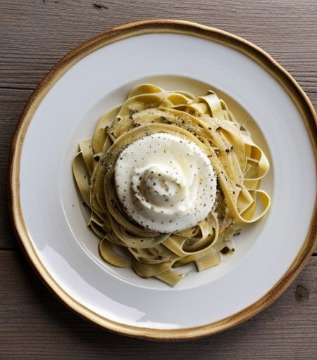Fettuccine With Cream Basil & Romano recipe image