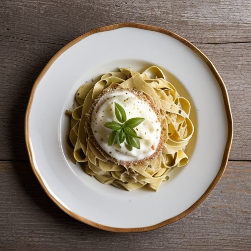 Fettuccine With Cream~ Basil & Romano recipe image