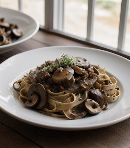 Fettuccine With Lamb-Mushrooms and Shallots - Bon Appetit recipe image