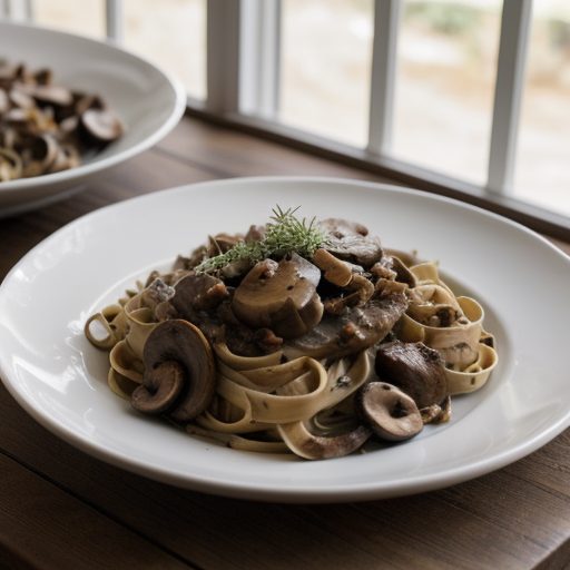 Fettuccine With Lamb-Mushrooms and Shallots - Bon Appetit recipe image