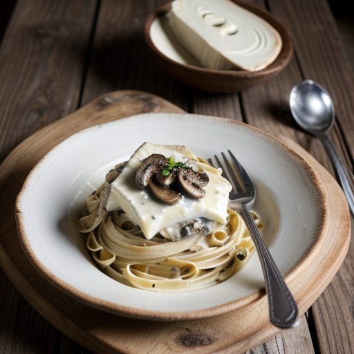 Fettuccine With Mushroom and Brie Sauce recipe image