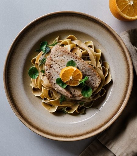 Fettuccine With Oranges & Watercress recipe image
