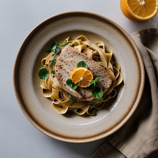Fettuccine With Oranges & Watercress recipe image