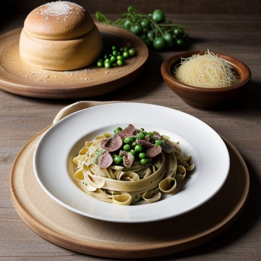 Fettuccine With Peas & Ham recipe image
