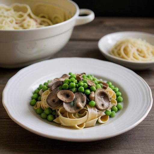 Fettuccine With Peas and Ham recipe image
